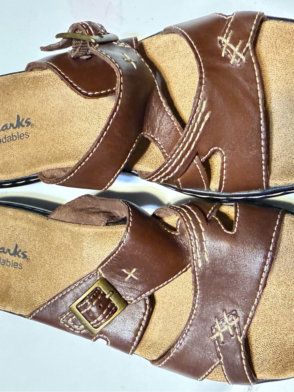 Michael Kors Brown Leather Buckle Sandals